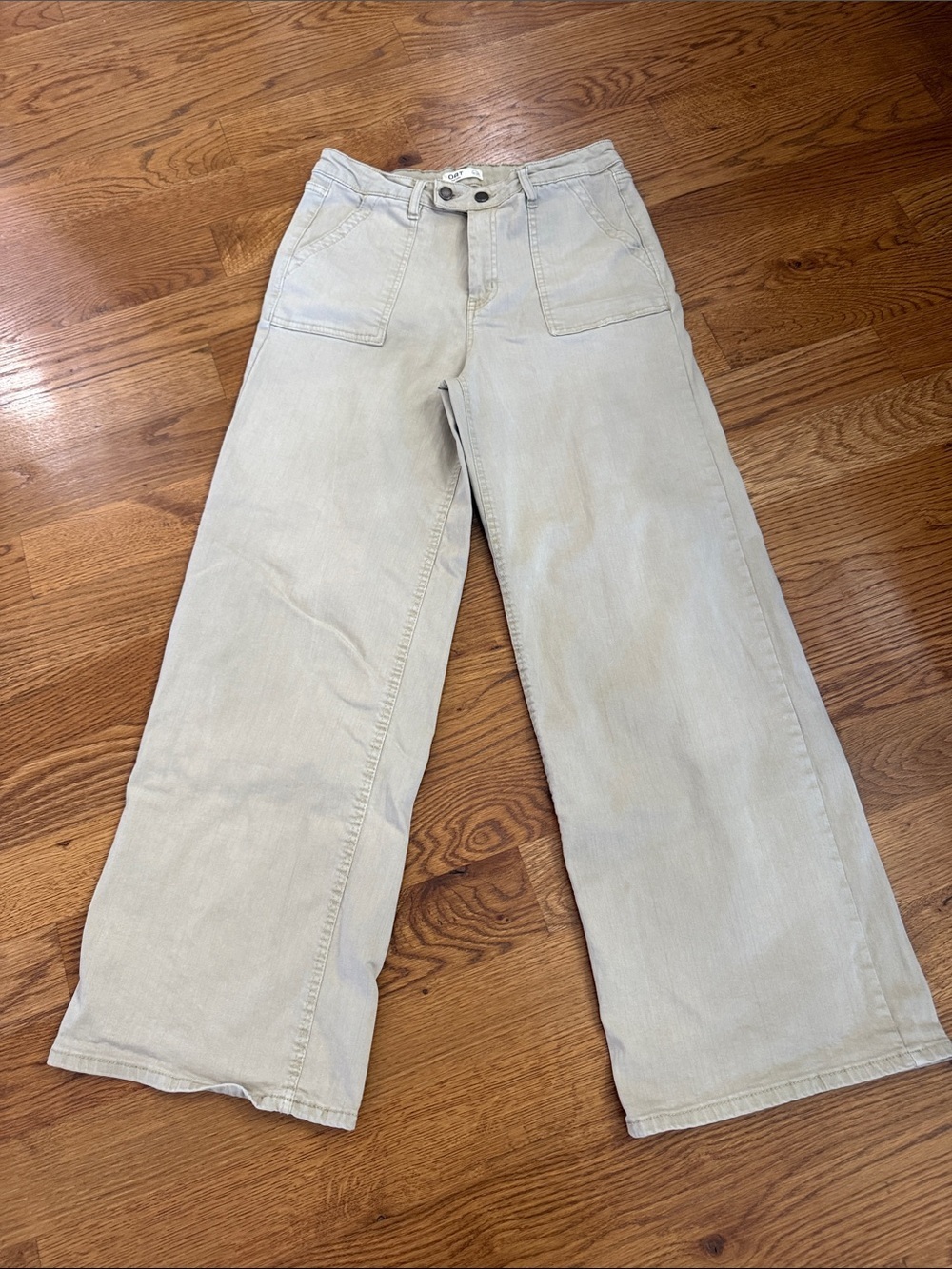 OAT New York Wide Leg Pants Beige Utility High Rise 8/29